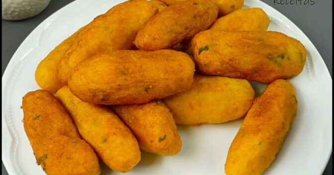 Salgados: Croquete de batata com queijo mussarela: lanche saboroso e fácil de fazer