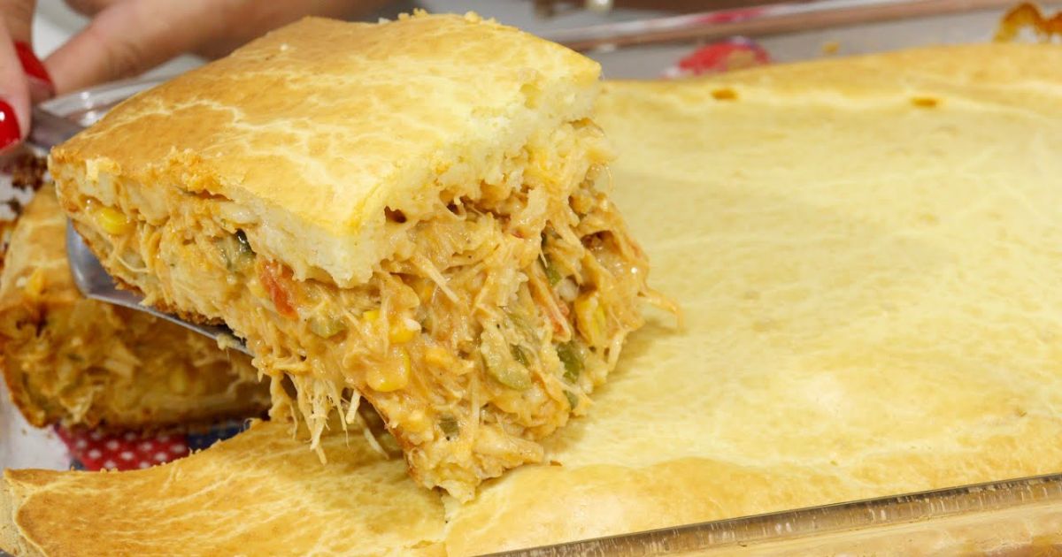 Receitas de travessa: Torta Cremosa de Frango de Liquidificador 