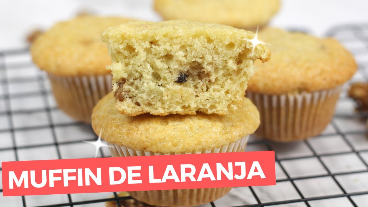 MUFFIN de LARANJA com NOZES (VEGANO e SUPER FOFO) 